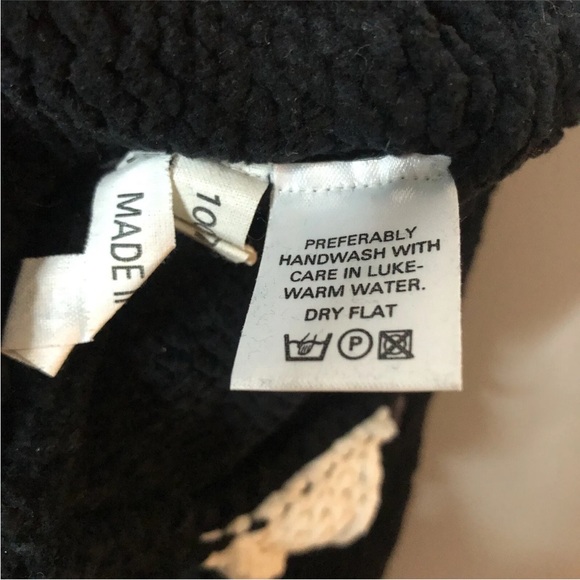 EDEL MACBRIDE Sweater Ireland Hand Made High Roll Neck Chenille Knit Black Large - Picture 14 of 16